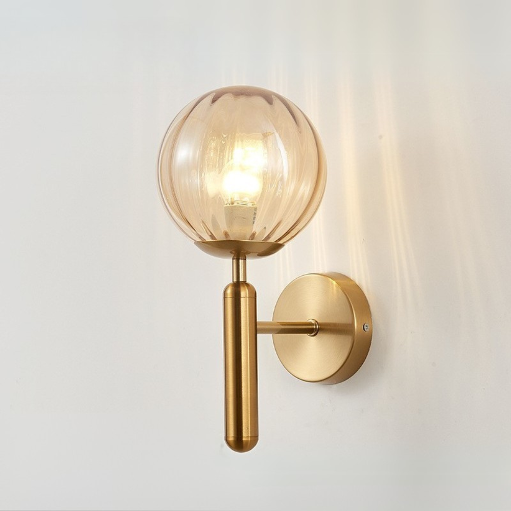 Nordic Sphere Wall Lamp | Contemporary Glass and Iron Design