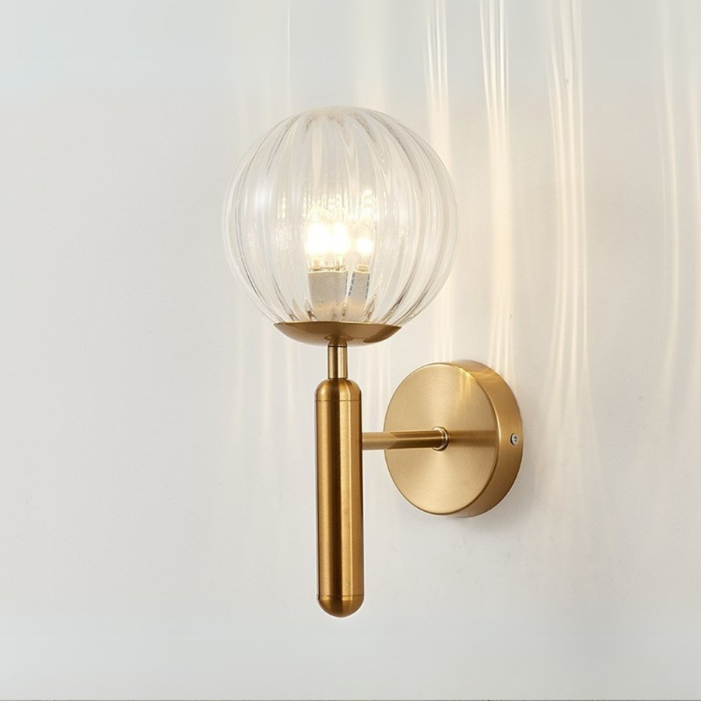 Nordic Sphere Wall Lamp | Contemporary Glass and Iron Design