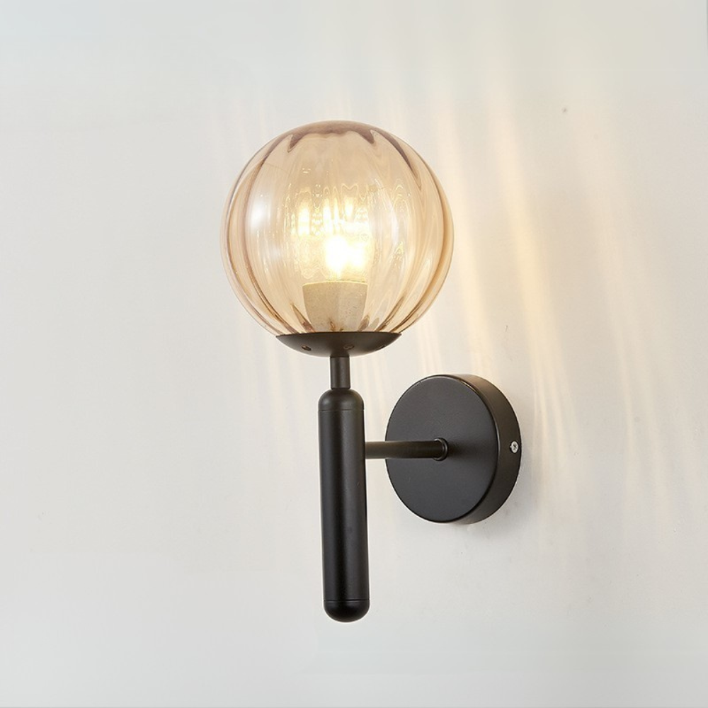 Nordic Sphere Wall Lamp | Contemporary Glass and Iron Design