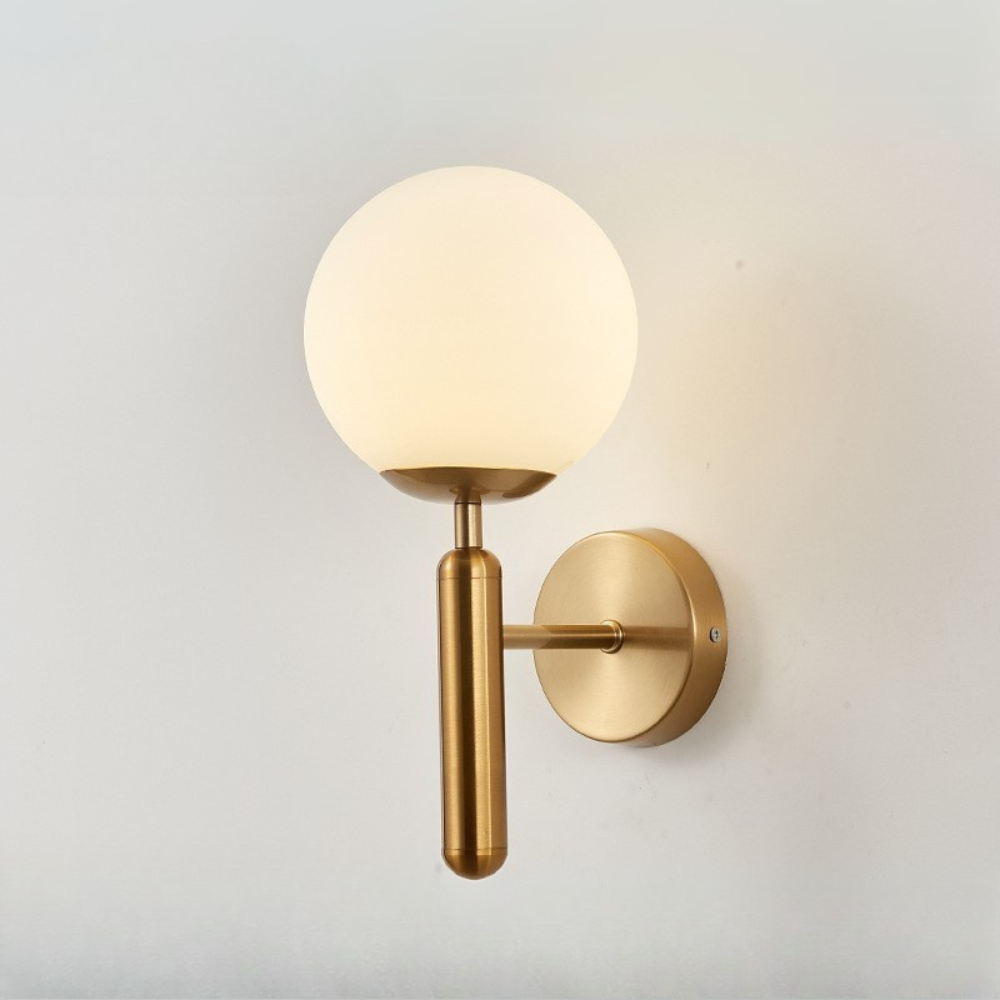 Nordic Sphere Wall Lamp | Contemporary Glass and Iron Design
