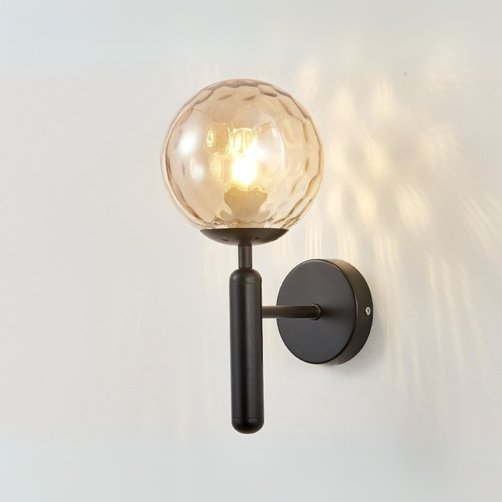Nordic Sphere Wall Lamp | Contemporary Glass and Iron Design
