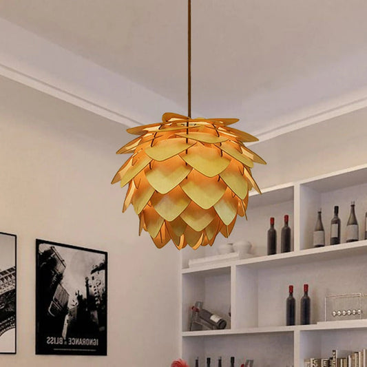 Rustic Wooden Pendant Light | Handmade Nature-Inspired Design