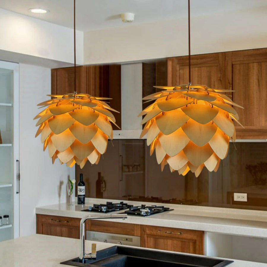 Rustic Wooden Pendant Light | Handmade Nature-Inspired Design