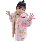Warm Hooded Coat for Kids | Soft, Playful Cloud Prints