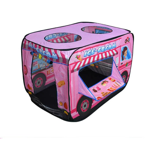Kids Play Tent | Foldable Design with Bus & Firetruck Prints