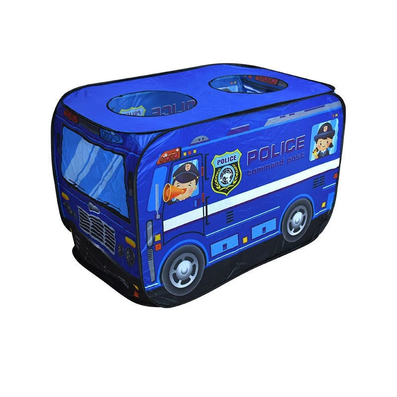 Kids Play Tent | Foldable Design with Bus & Firetruck Prints