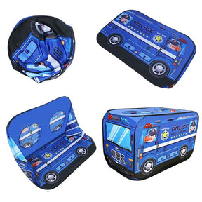 Kids Play Tent | Foldable Design with Bus & Firetruck Prints