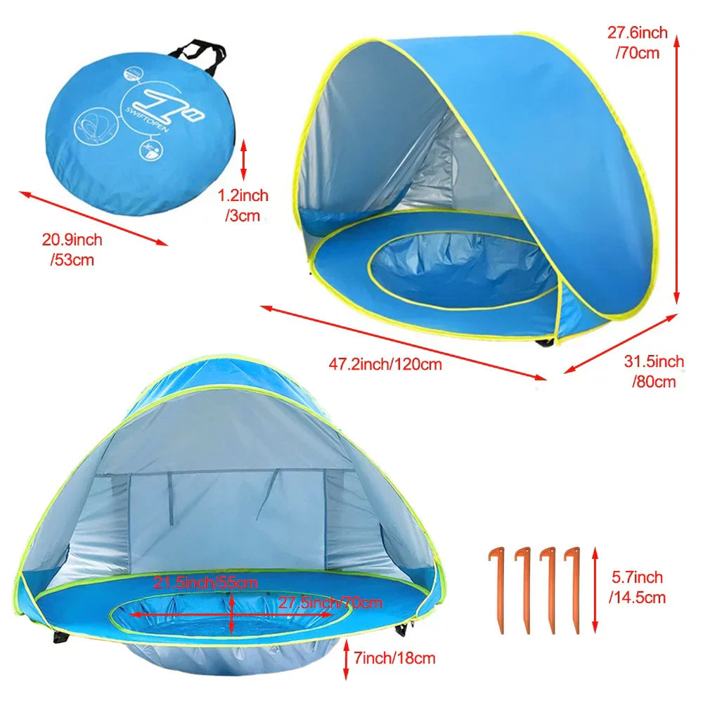 Portable Beach Tent for Baby | UV Protection with Integrated Bath
