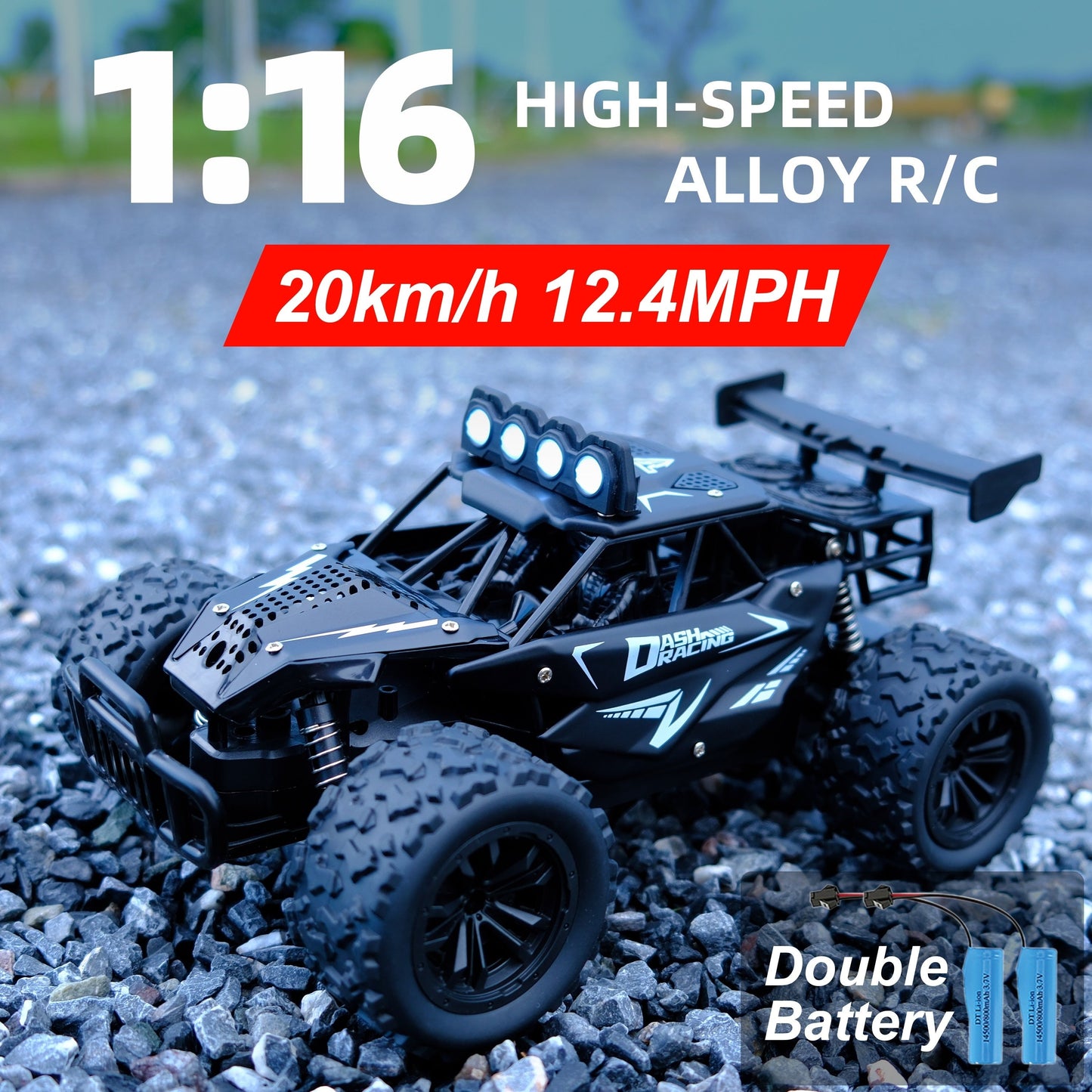 Remote Control Racing Car | Durable Alloy Body with LED Lights
