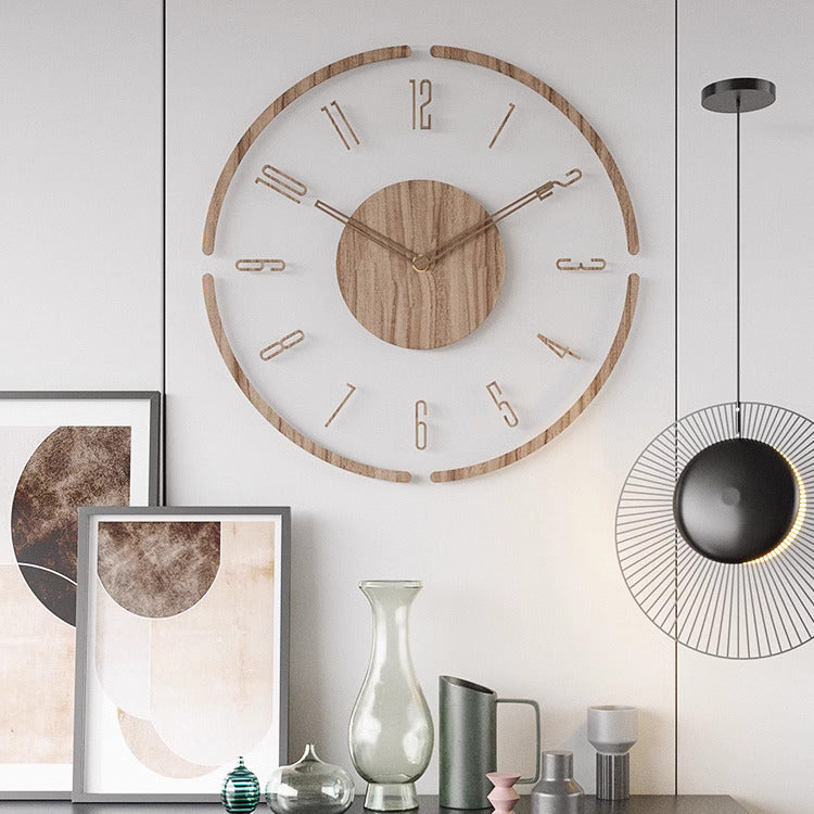 Nordic Wooden Wall Clock | Minimalist Design with Silent Movement