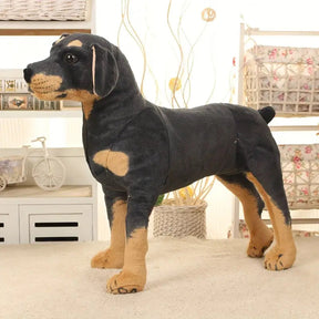 Black Dog Plush Toy | Realistic Soft Cuddly Companion