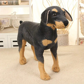 Black Dog Plush Toy | Realistic Soft Cuddly Companion