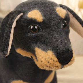 Black Dog Plush Toy | Realistic Soft Cuddly Companion