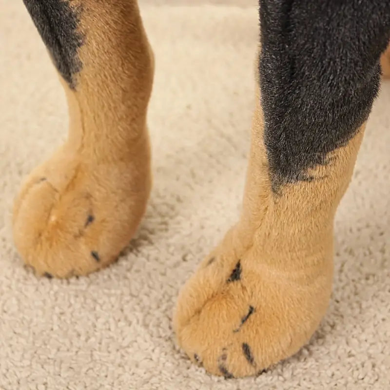 Black Dog Plush Toy | Realistic Soft Cuddly Companion