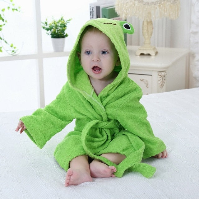Baby Bathrobe with Animal Ears | Soft Cotton for Cozy Comfort