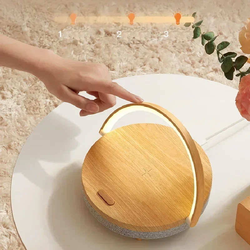Wireless Charging Table Lamp | Bluetooth Speaker with Dimmable Light