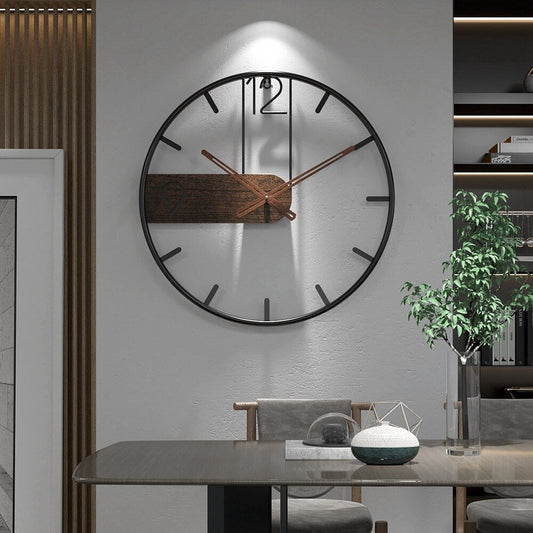 Industrial Steel Walnut Clock | Elegant Modern Design with Silent Movement