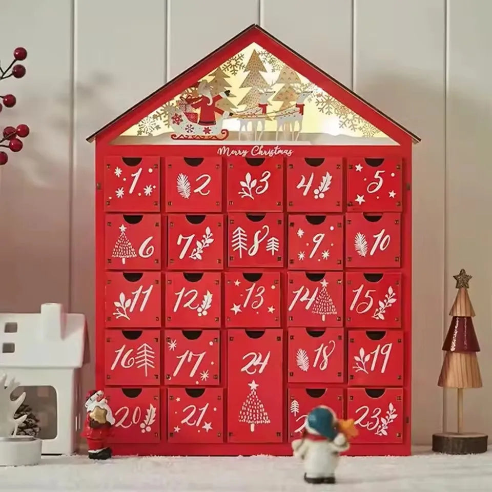 Wooden Advent Calendar | Charming Holiday Countdown Decor