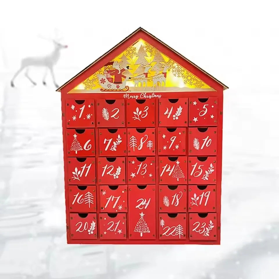 Wooden Advent Calendar | Charming Holiday Countdown Decor