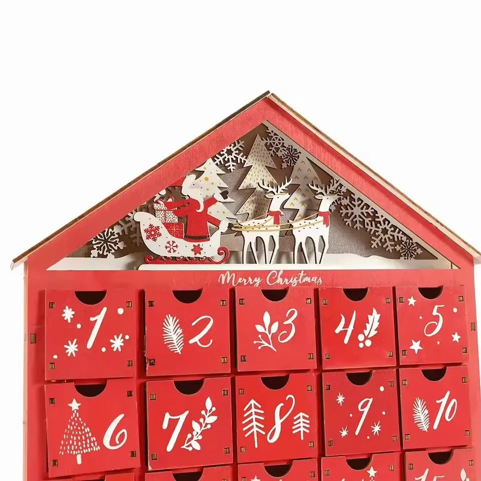 Wooden Advent Calendar | Charming Holiday Countdown Decor