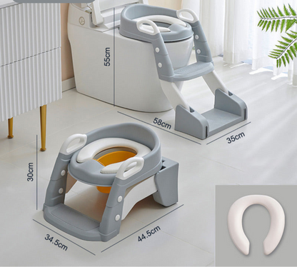 Toddler Toilet Training Seat | Adjustable Safe Plastic with Steps