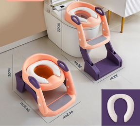 Toddler Toilet Training Seat | Adjustable Safe Plastic with Steps
