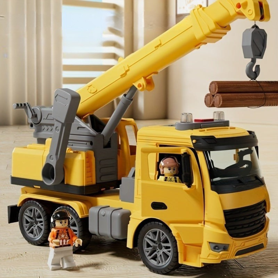Construction Crane Truck Toy | Lights, Sounds & Moving Arm