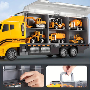 Construction Vehicle Playset | Portable Case for Creative Adventures