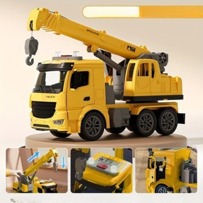 Crane Truck Toy for Kids | Realistic Lights, Sounds, and Movable Parts