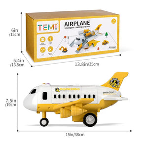 Transport Aircraft Toy Set | 6 Die-Cast Vehicles with Lights