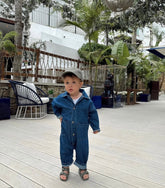 Unisex Denim Overalls for Toddlers | Light Blue Breathable Cotton Design