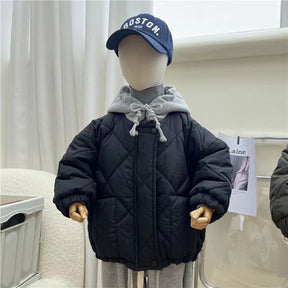 Quilted Hoodie Jacket for Kids | Cozy Cotton with Pockets