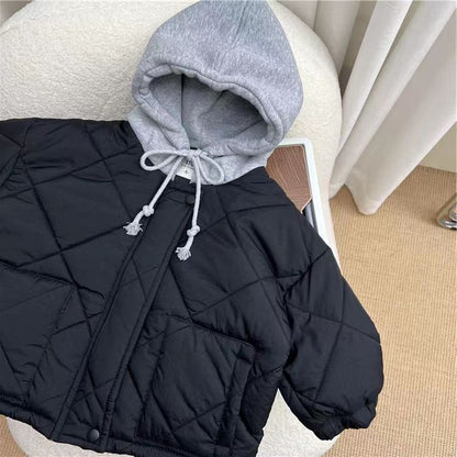 Quilted Hoodie Jacket for Kids | Cozy Cotton with Pockets