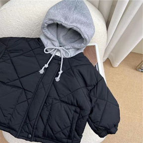 Quilted Hoodie Jacket for Kids | Cozy Cotton with Pockets