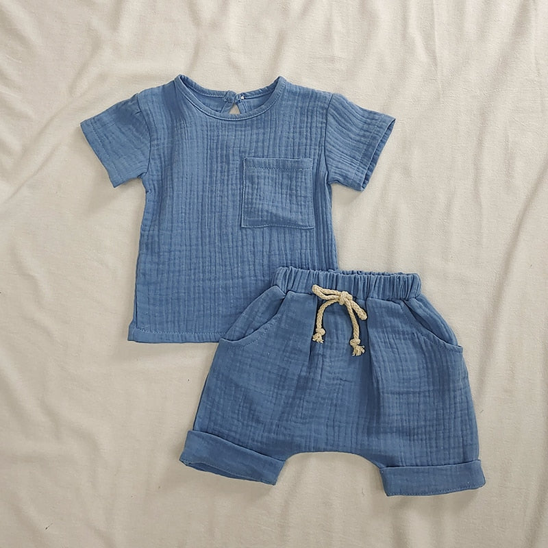 Boys 2-Piece Outfit Set | Comfortable Cotton and Linen Fabric