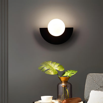 Nordic Minimalist Wall Lamp | Semicircular Design with Soft LED Light