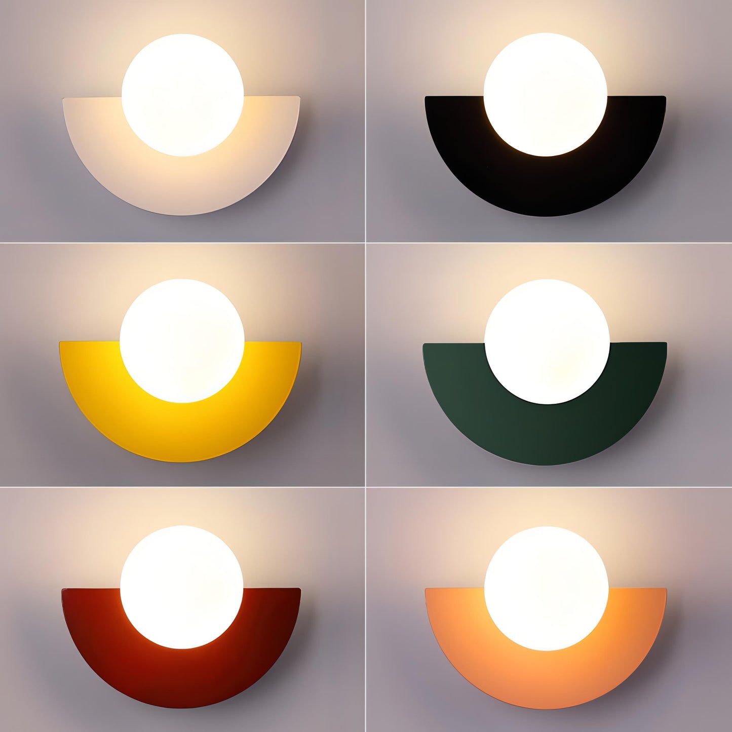 Nordic Minimalist Wall Lamp | Semicircular Design with Soft LED Light