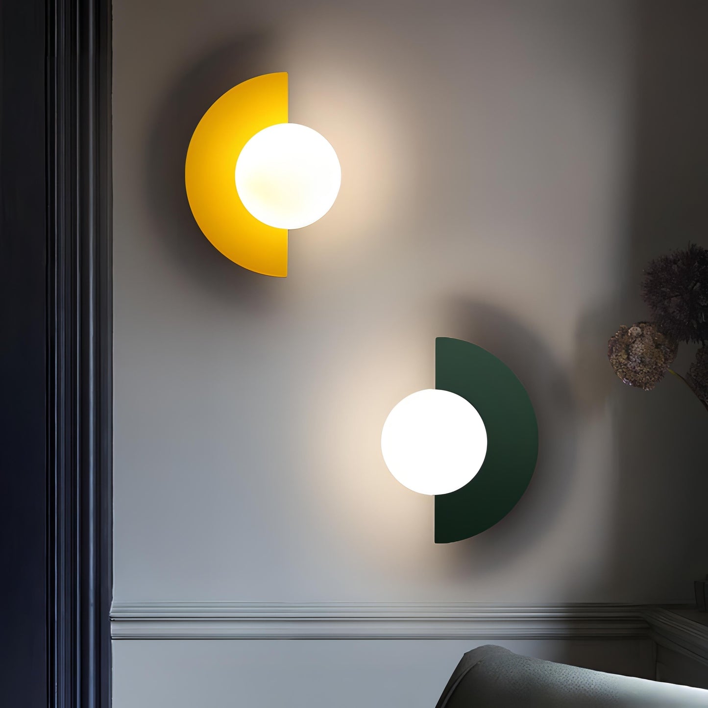 Nordic Minimalist Wall Lamp | Semicircular Design with Soft LED Light