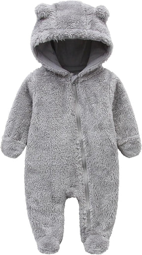 Hooded Fleece Baby Romper | Soft, Warm, Cozy Design