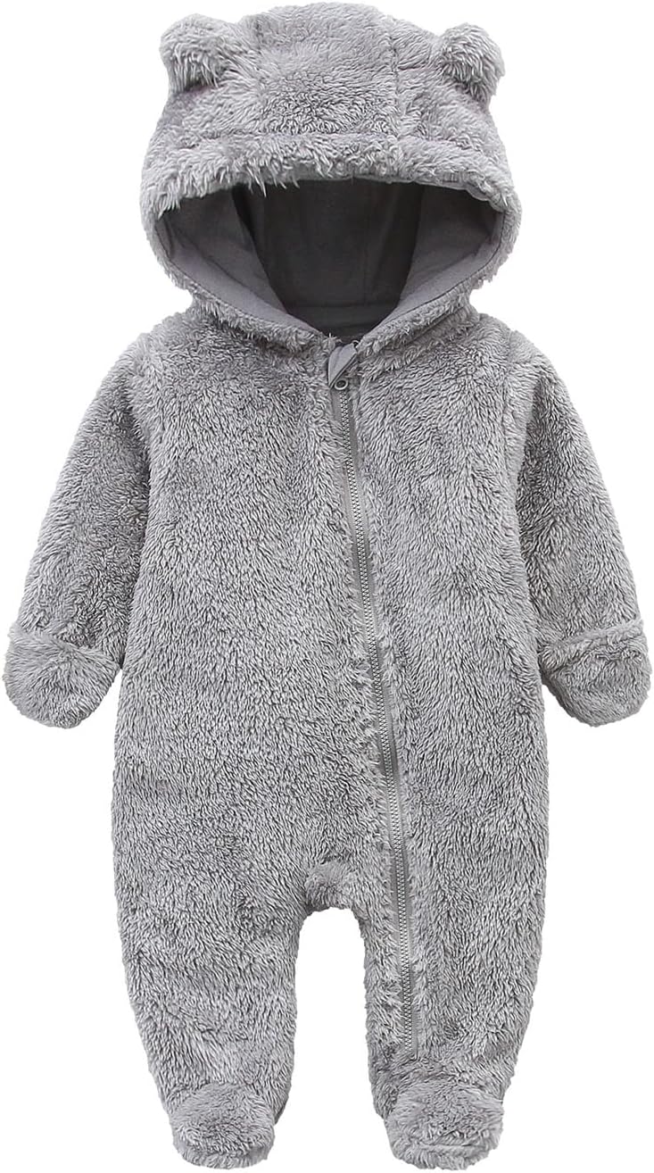 Hooded Fleece Baby Romper | Soft, Warm, Cozy Design