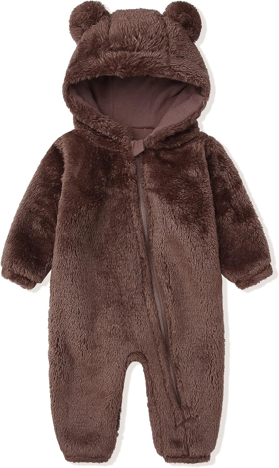 Hooded Fleece Baby Romper | Soft, Warm, Cozy Design