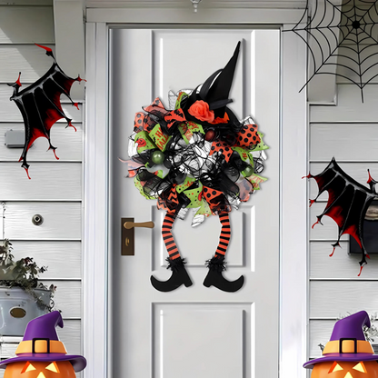 Halloween Witch Wreath | Whimsical Mesh Ribbon Design