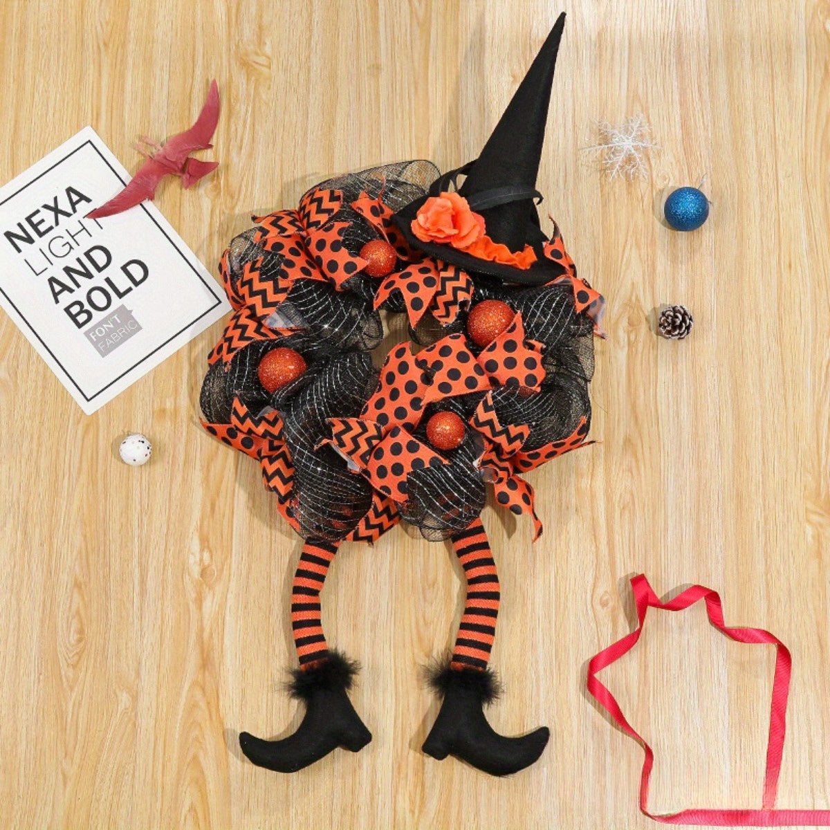 Halloween Witch Wreath | Whimsical Mesh Ribbon Design