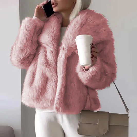 Faux Fur Short Jacket | Lightweight Warm Winter Outerwear