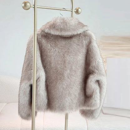 Faux Fur Short Jacket | Lightweight Warm Winter Outerwear