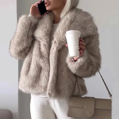 Faux Fur Short Jacket | Lightweight Warm Winter Outerwear