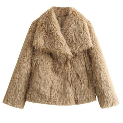 Faux Fur Short Jacket | Lightweight Warm Winter Outerwear
