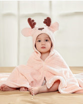 Baby Bath Cape for Infants | Soft Pink Deer Design