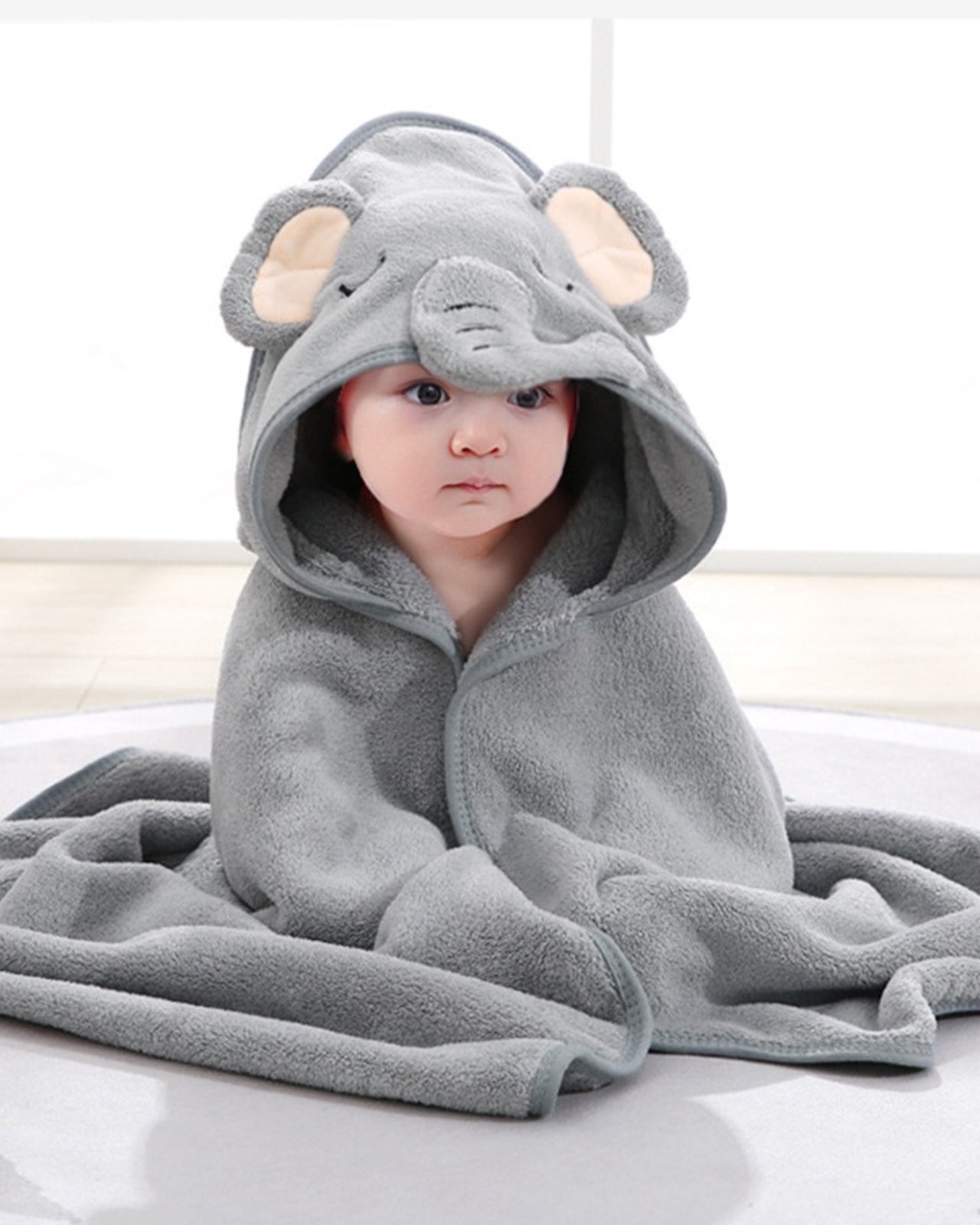 Baby Bath Cape for Toddlers | Soft, Absorbent, Elephant Hood