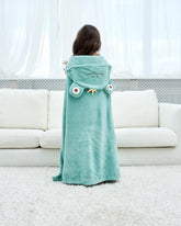 Children's Bath Cape | Soft Blue Frog Design